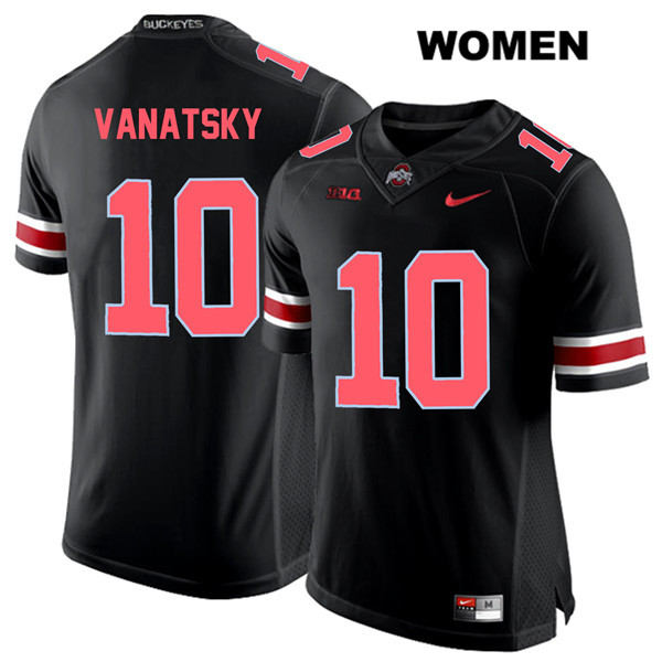 Ohio State Buckeyes Women's Daniel Vanatsky #10 Red Number Black Authentic Nike College NCAA Stitched Football Jersey JT19U17FP